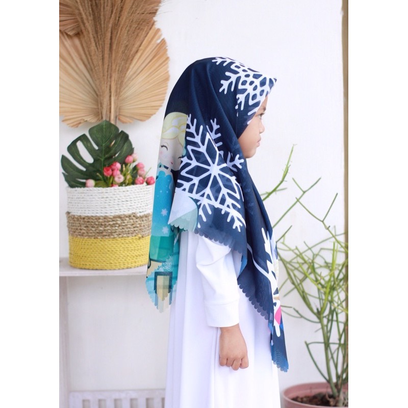 VOAL PRINTING ANAK MOTIF BABY FROZEN / HIJAB ANAK FROZEN / JILBAB FROZEN / KERUDUNG FROZEN