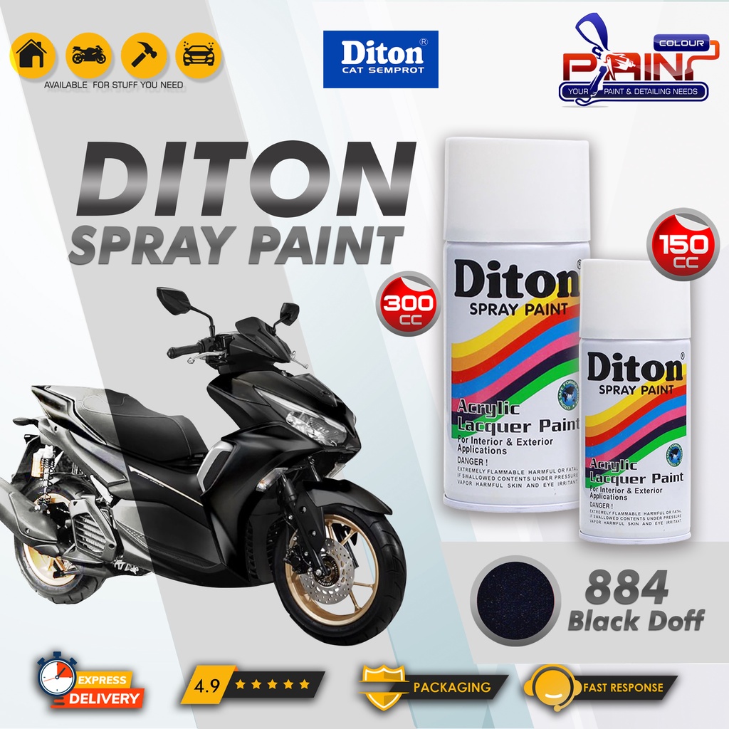 Diton Cat Semprot/Pylox/Motor/Helm/Gundam 150cc - 884 Black Doff