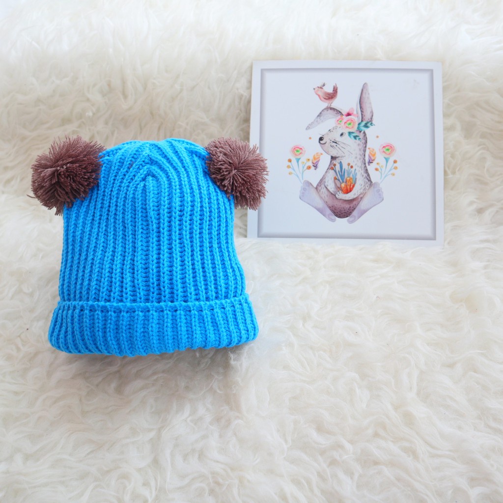 KUPLUK ANAK BAYI  POM-POM /TOPI KUPLUK WOOL USIA 1 BULAN - 6 TAHUN