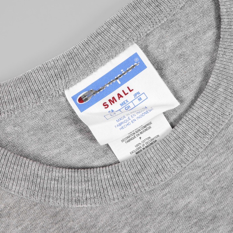 CHMPN SS Tshirt Script Embroiderry Grey