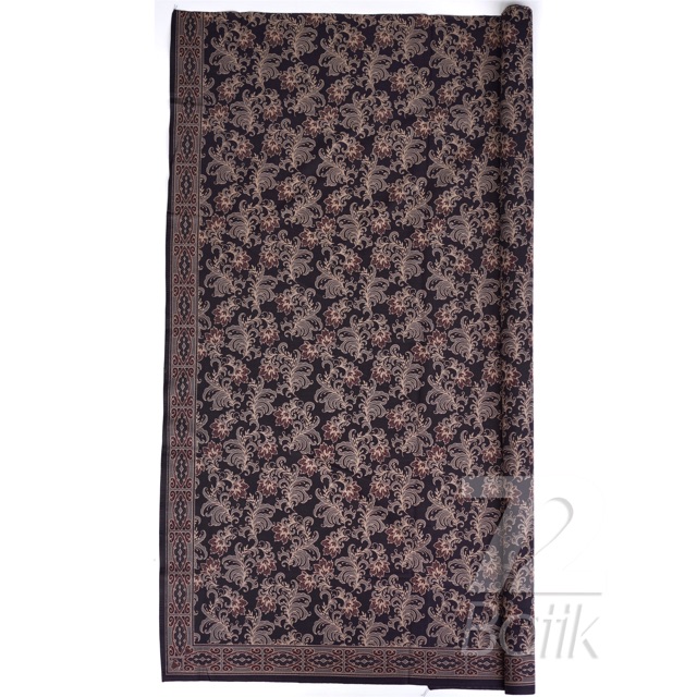 KAIN BATIK PREMIUM Bahan Katun Motif Kembang Warnahitam Item Black 725351 Cap 72 Jarik Jarit Samping Kebat Panjang Batik Katun Modern Premium Bahan Seragam Batik Pernikahan Kantor Keluarga Murah Kamen Jadi Batik Bali Lembaran