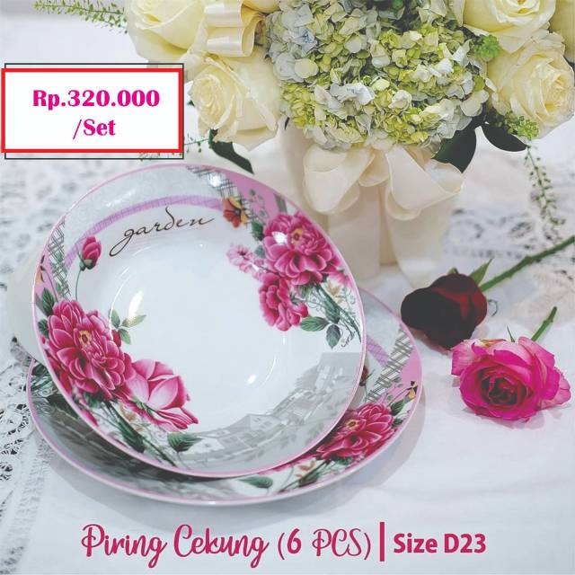 Piring cekung keramik 1 set