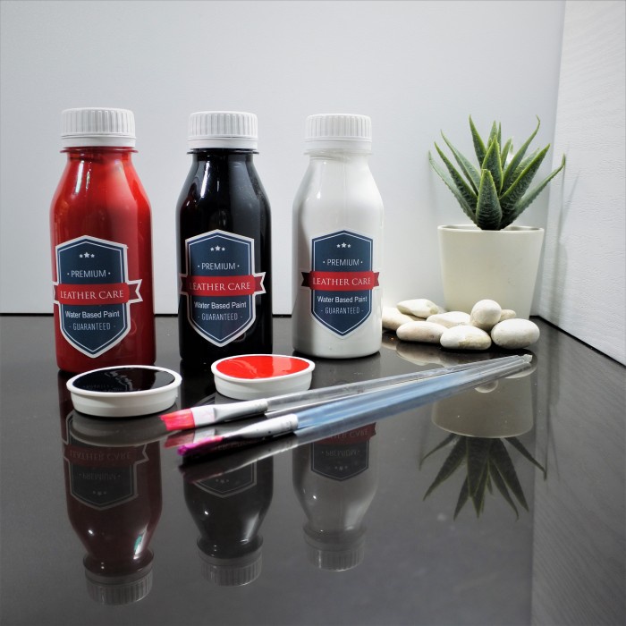 

(TERLARIS) cat kulit premium - leather paint - bonus sarung tangan dan spons