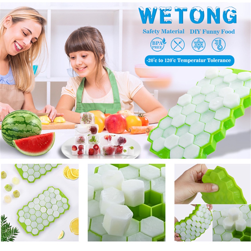 【COD Tangding】37 Silicone Ice Cube Ice Mold with Silica Gel Ice Cube Cover