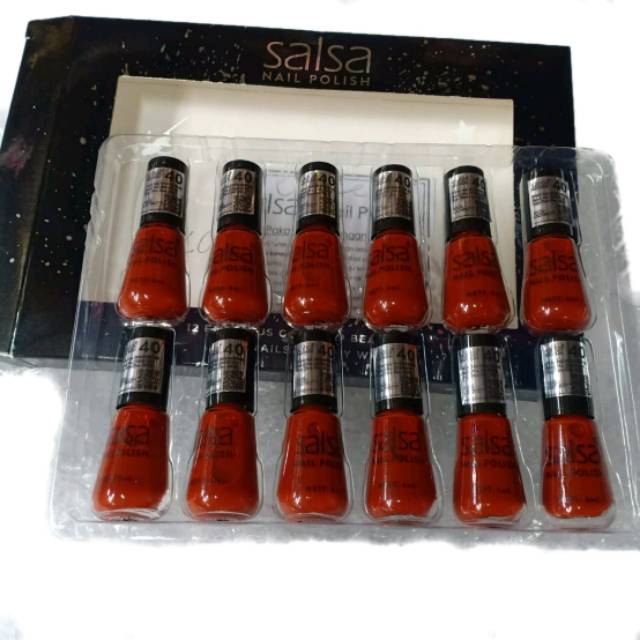 KUTEK SALSA NAIL POLISH RED / MERAH KHUSUS 12.PCS