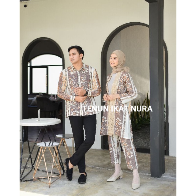 Set Karina Couple Tenun Brokat &amp; Kemeja Tenun