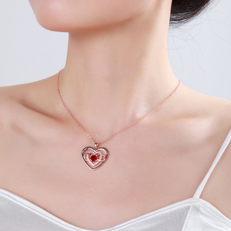 Kalung Choker Liontin Hati Mawar Merah Warna Emas Untuk Wanita