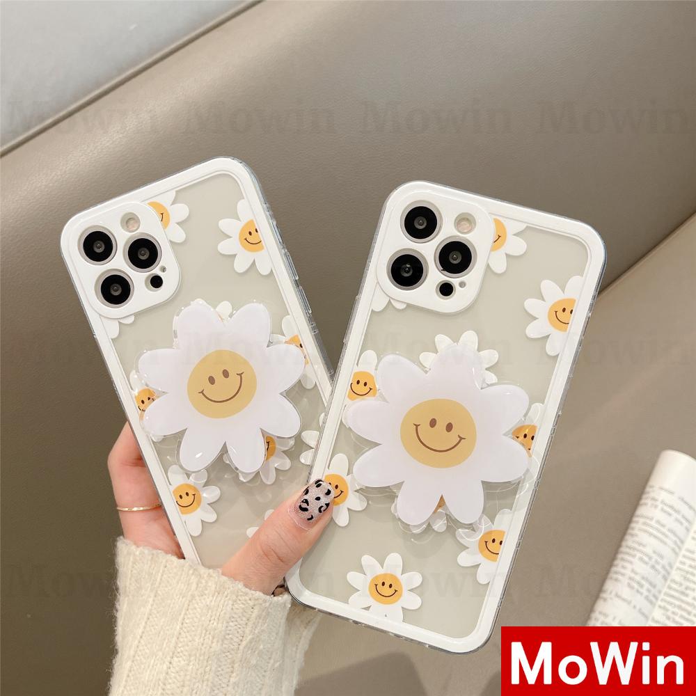 Mowin - Casing Silikon Compatible for Iphone 12 Pro Max Pro 8 12 X Max Se2020 7 + Xs Max 11 8 + Motif Bunga Daisy