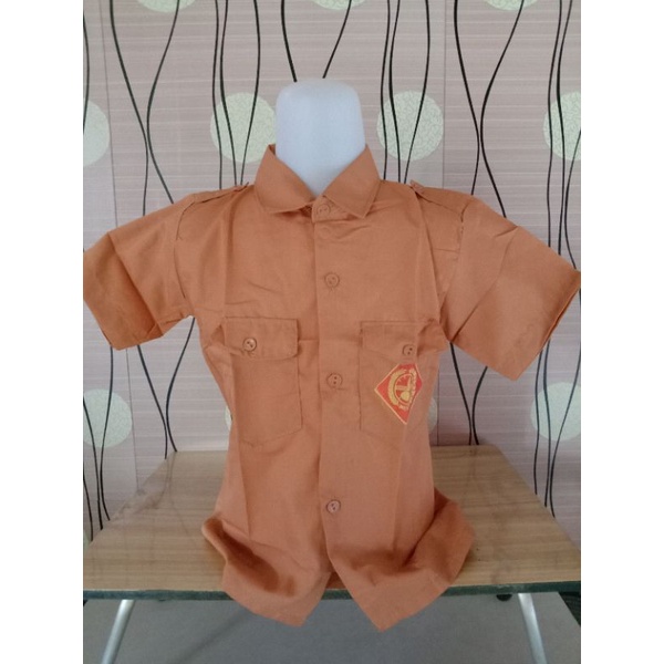 BAJU PRAMUKA LENGAN PENDEK/BAJU PRAMUKA MEREK SINGAPORE ZAIDAN MURAH/SERAGAM SEKOLAH