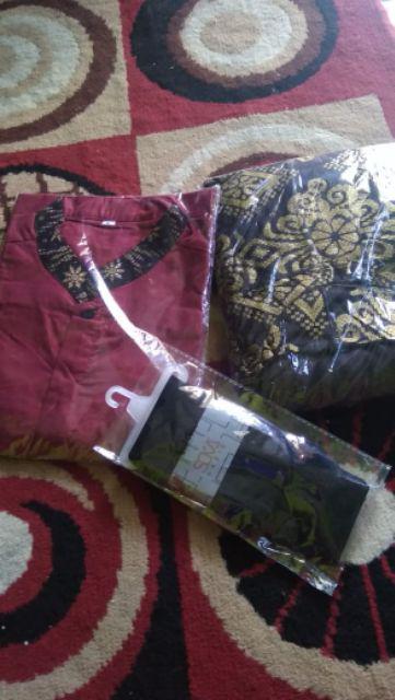 Gamis Batik Kombinasi Batik Prada Fashion Wanita Bahan Balotelli