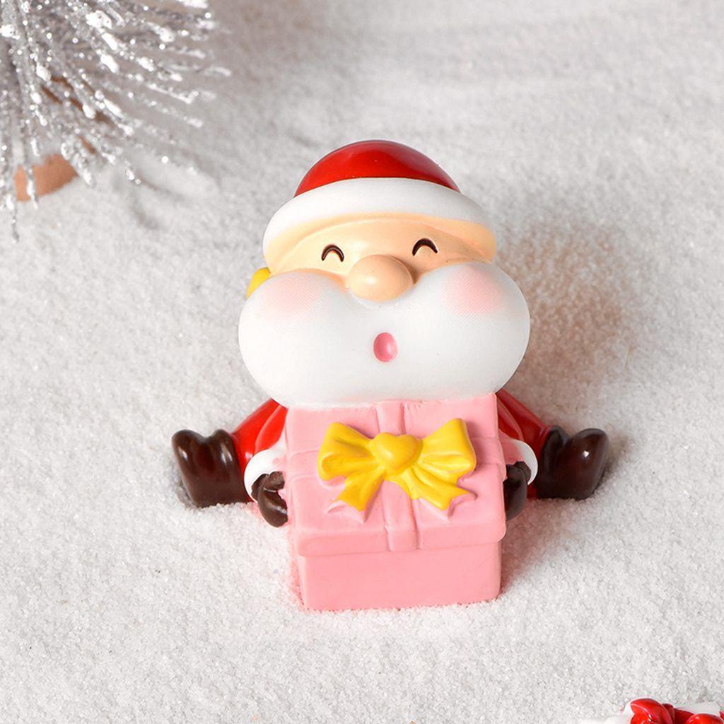 【 ELEGANT 】 Ornamen Natal Mini Merry Christmas Bola Dunia Salju Perlengkapan Untuk Anak-Anak Indah Mikro Lanskap Dekorasi Snowman Figurine