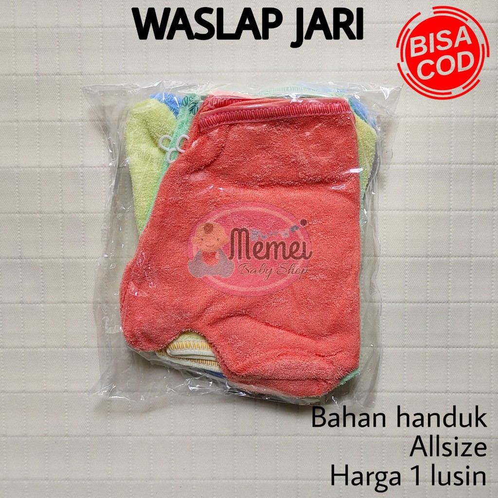 1 LUSIN (12 pcs) Waslap bayi JARI harga grosir TERMURAH