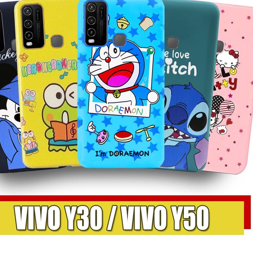 JBT Case VIVO Y20 Y20s Y20i Y30i Y30 Y50 Softcase Tpu Karakter Doraemon Stitch Mickey Kitty Keropi B