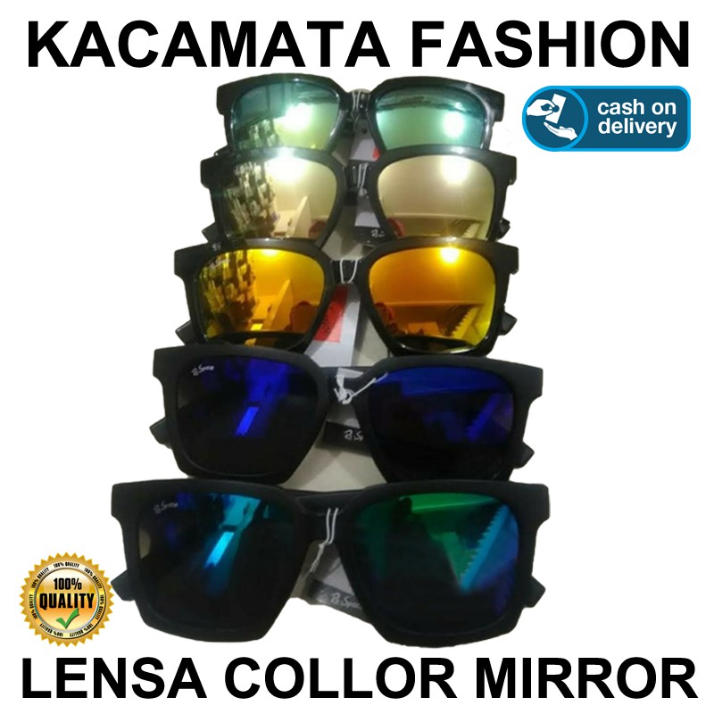 Kacamata Hitam Anti UV Kacamata Pria Wanita Fashion Sunglasses Unisex Kaca Maca Gaya Anti Silau