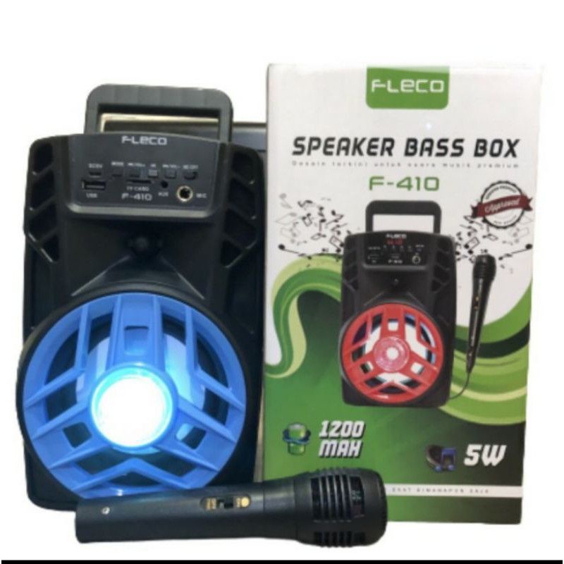 SPEAKER BLUETOOTH FLECO F-410 + MIC KARAOKE FULL BASS
