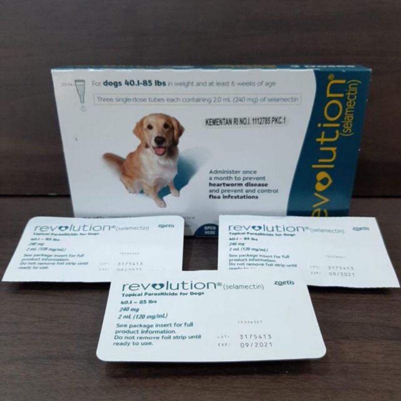 Revolution Teal For Dogs 40,1-80lbs / Revolution obat kutu anjing berat 20-40kg obat scabies