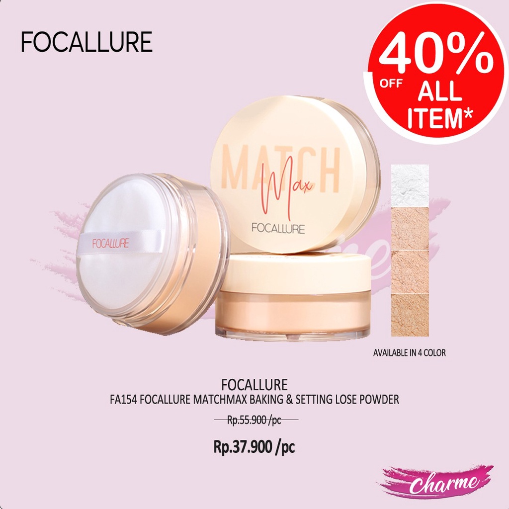 (READY &amp; ORI) Focallure Matchmax Baking &amp; Setting Loose Powder FA154 FA 154 Set Make Up Tabur Tahan Lama Waterproof