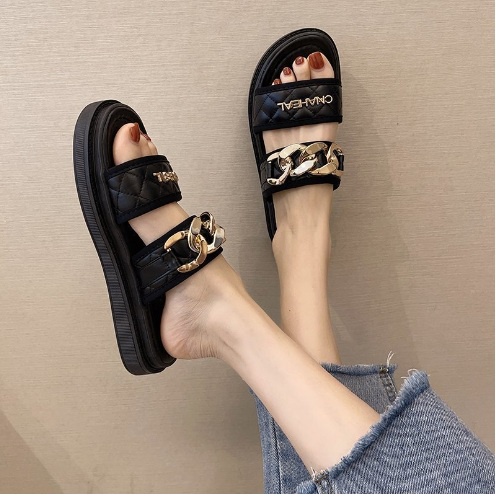 Sandal Fashion Wanita Import Terbaru 2029 sepatu rantai chain shoes import