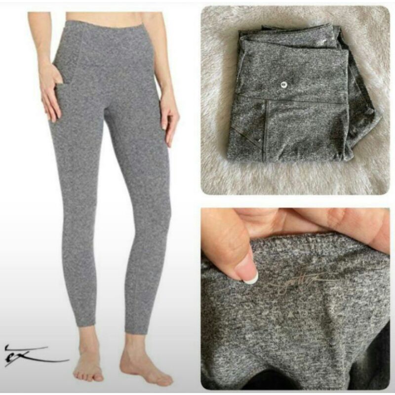 Gottex Dark Grey Side Pocket High Waist Legging Senam Yoga