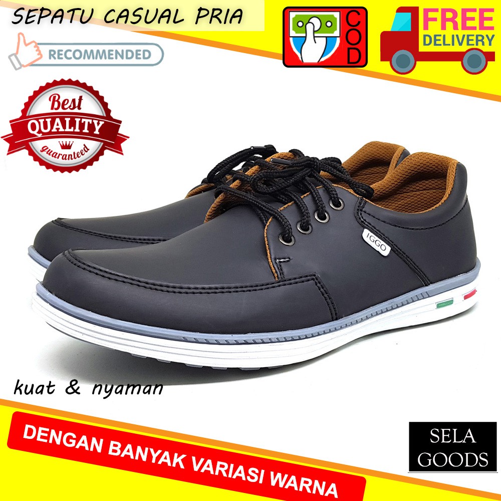 IGGO BLACKHOOD SEPATU SLIP ON TALI PRIA / SEPATU KASUAL PRIA SLIP ON MURAH