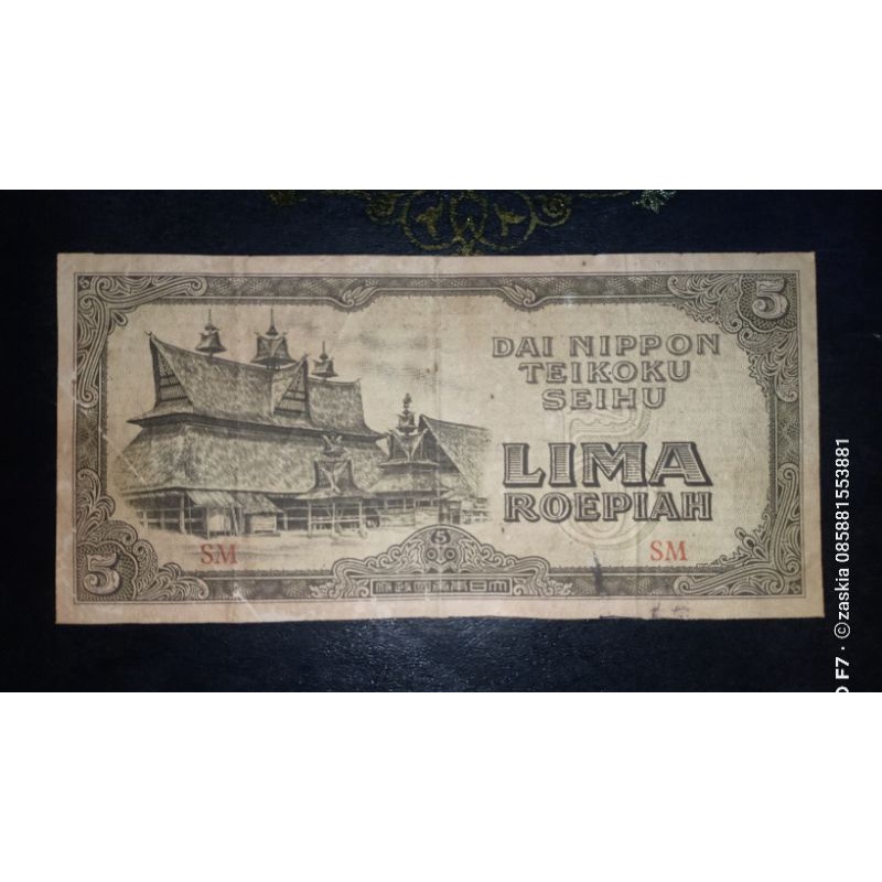 Uang Kuno 5 rupiah dai nipon 1942-1945