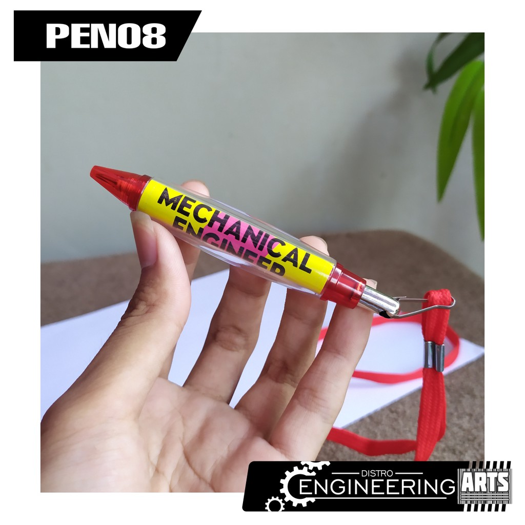 

Pulpen Kalung Merah Sticker Design Mechanical engineer Pena / PEN08