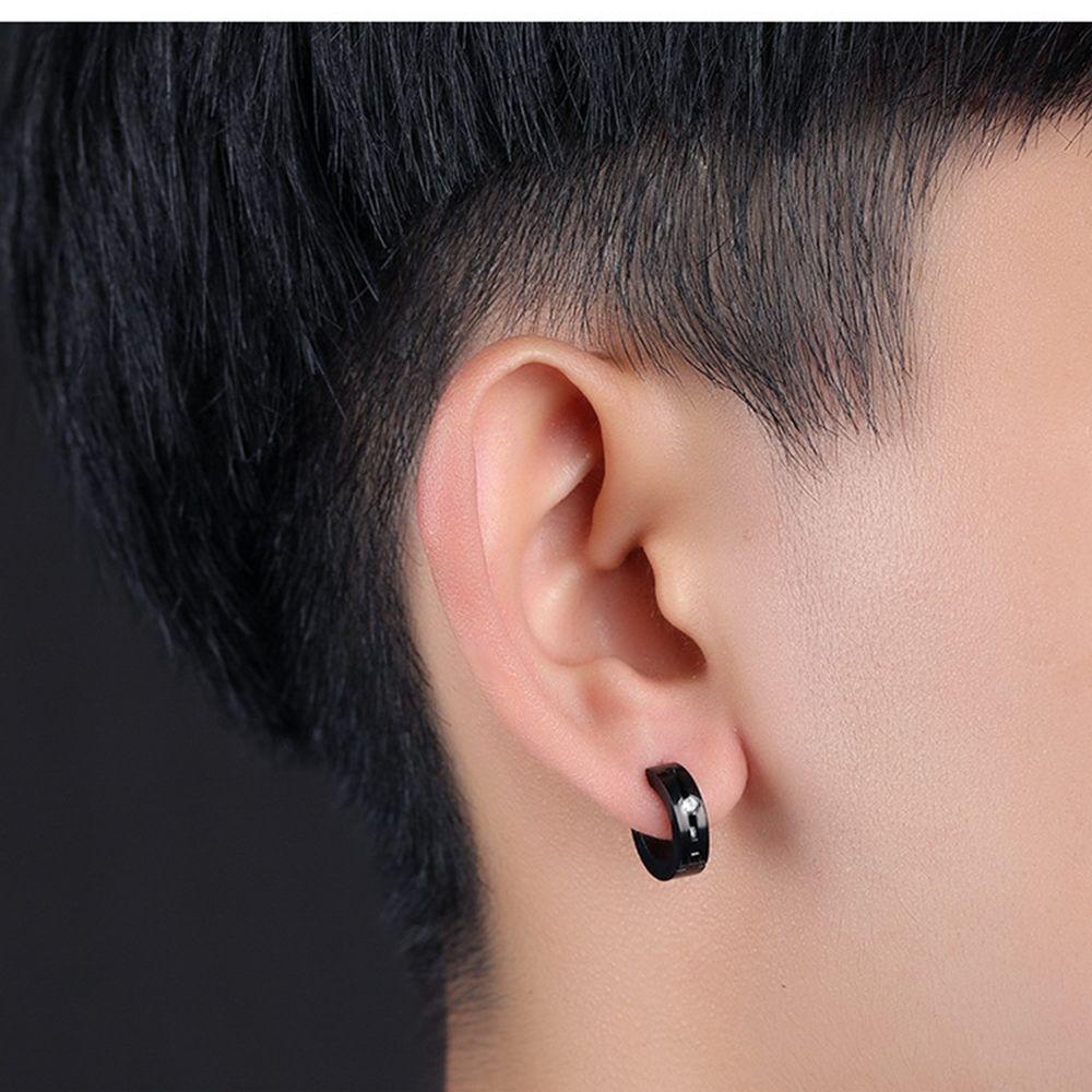 Mxbeauty Zirkon Gesper Telinga Kepribadian Sederhana Perempuan Pria Baja Titanium Hip Hop Gaya Korea Anting