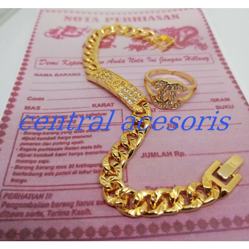 GELANG plat fre cincin motif terbaru asli titanium Anti luntur