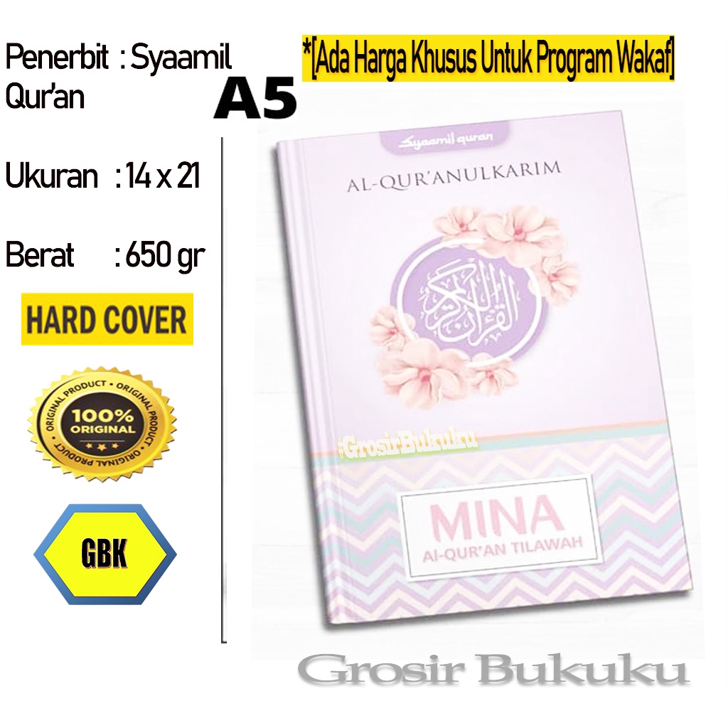 Al-Quran Mina A5 For Woman / Mushaf Mina Tilawah Non Terjemah - Syaamil Quran