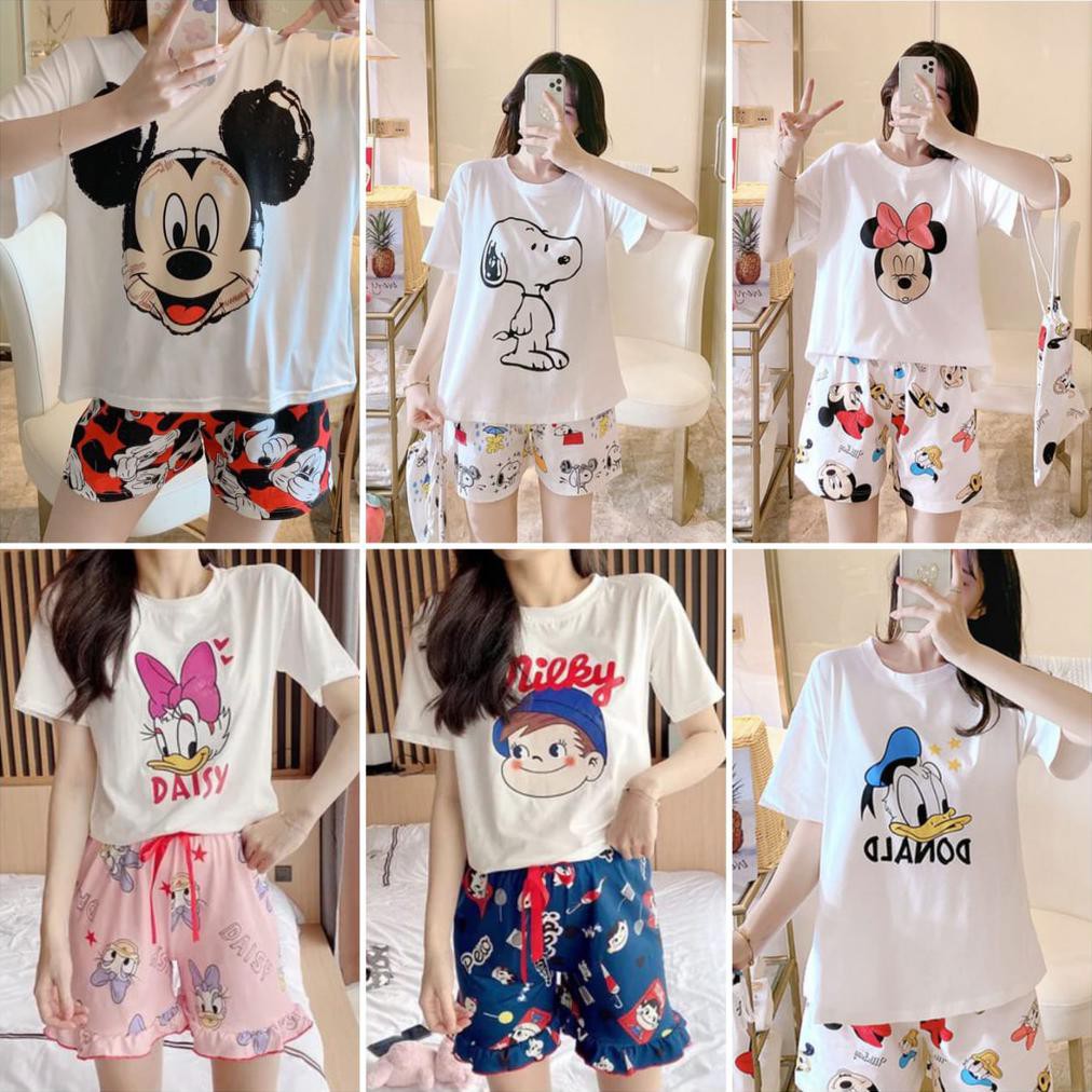 BAJU SANTAI WANITA PENDEK PDK.C BAJU RUMAH WANITA PENDEK BAJU TIDUR WANITA PENDEK BAHAN NYAMAN