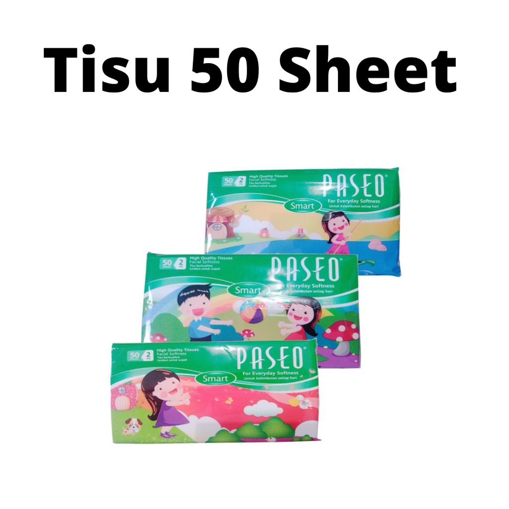 Tisu Paseo 50sheet , paseo travel, tissue, tisu, Tisu Makan, Tisu Wajah