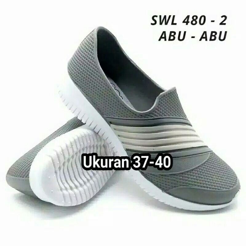 [COD]SEPATU KARET WANITA SLIP ON ATT SWL 480 TERKEREN