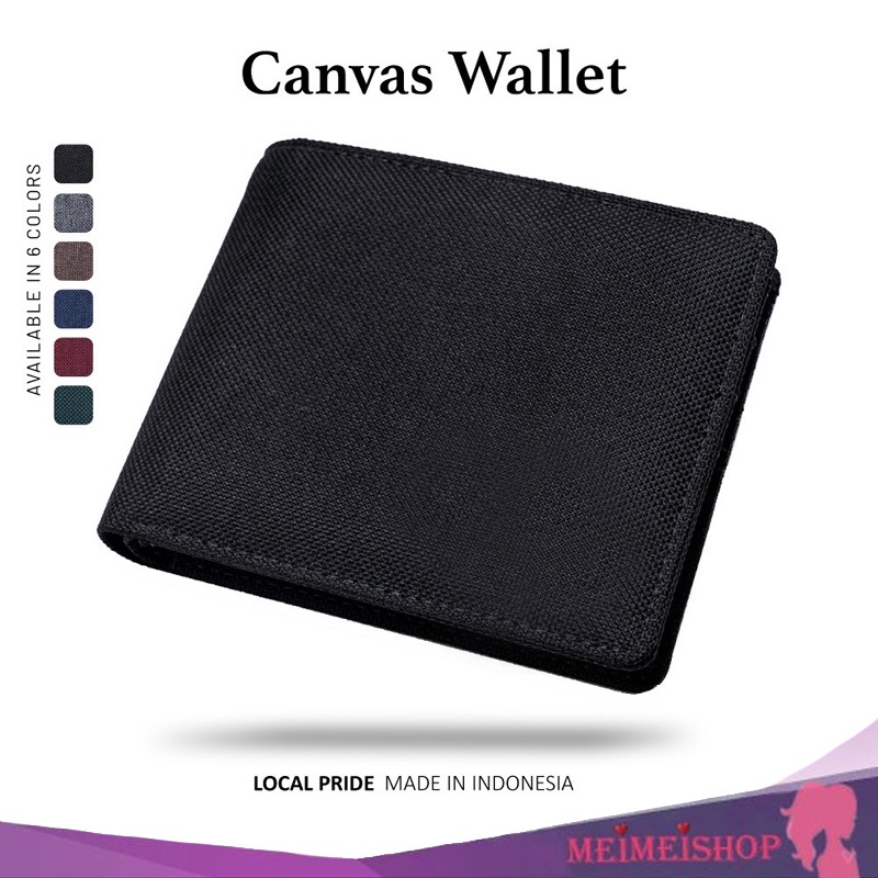 MEIMEISHOP FASHION DOMPET PRIA BAHAN KULIT CANVAS DOMPET LIPAT WALLET TERMURAH BATAM JP07