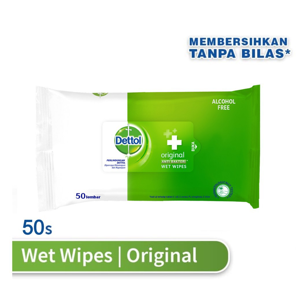 Dettol Original Wet Wipes, Tisu Pembersih 50 Lembar