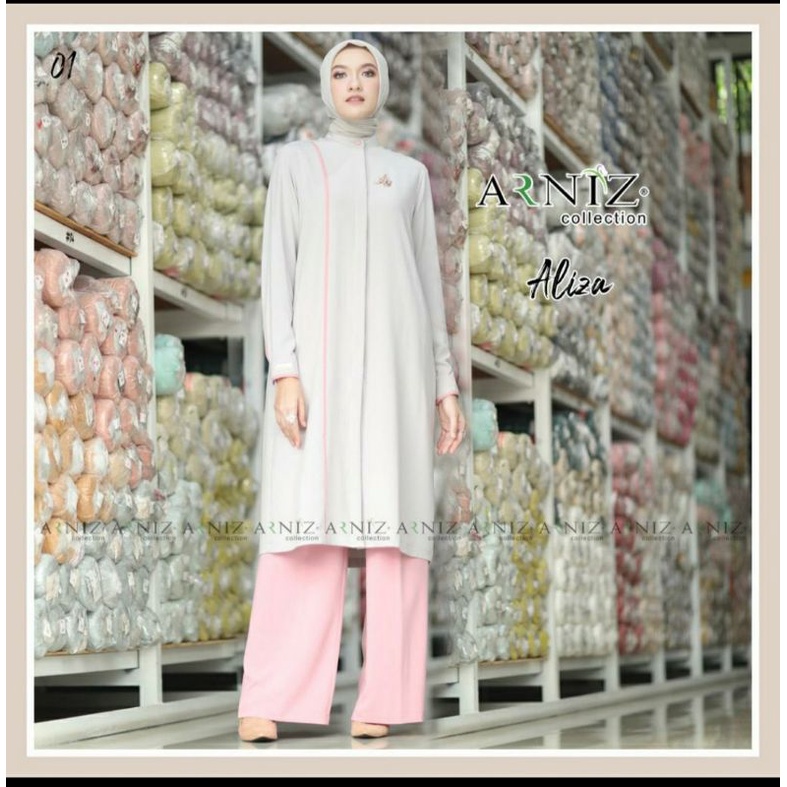 Aliza set celana ( koulot_ tunik &pasmina) by arniz