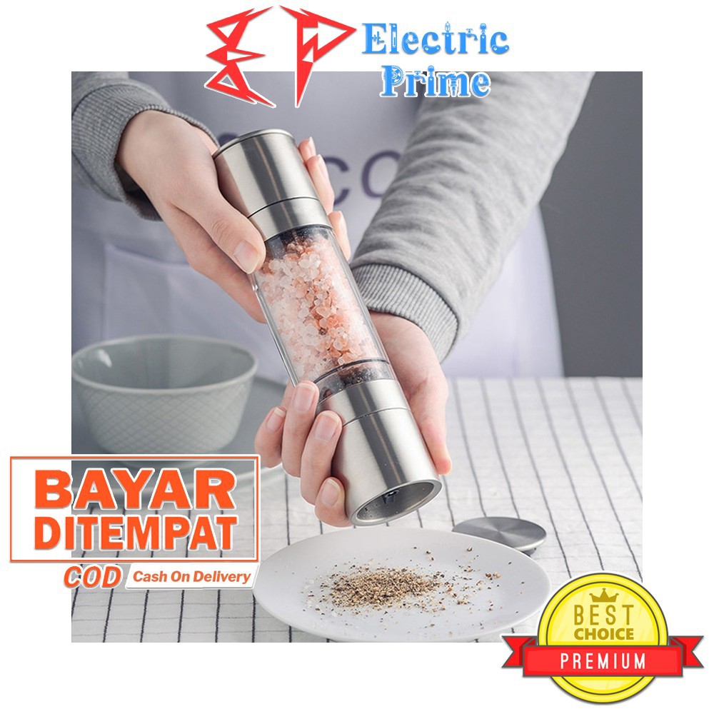 Pepper Grinder Penghalus Manual Bumbu Bubuk Makanan 2in1 Alat Penggiling Lada Merica