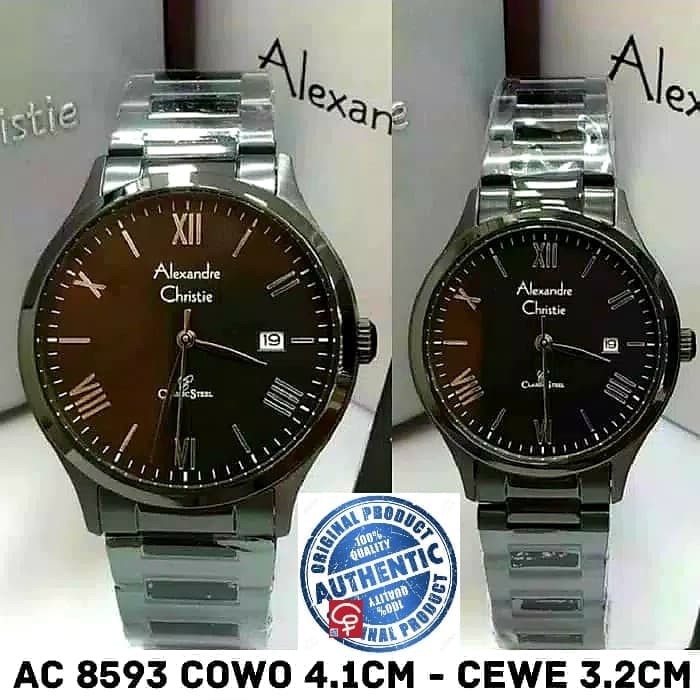 JAM TANGAN PRIA WANITA    ALEXANDRE CHRISTIE AC8593 AC 8593 FULL BLACK JAM TANGAN ORIGINAL
