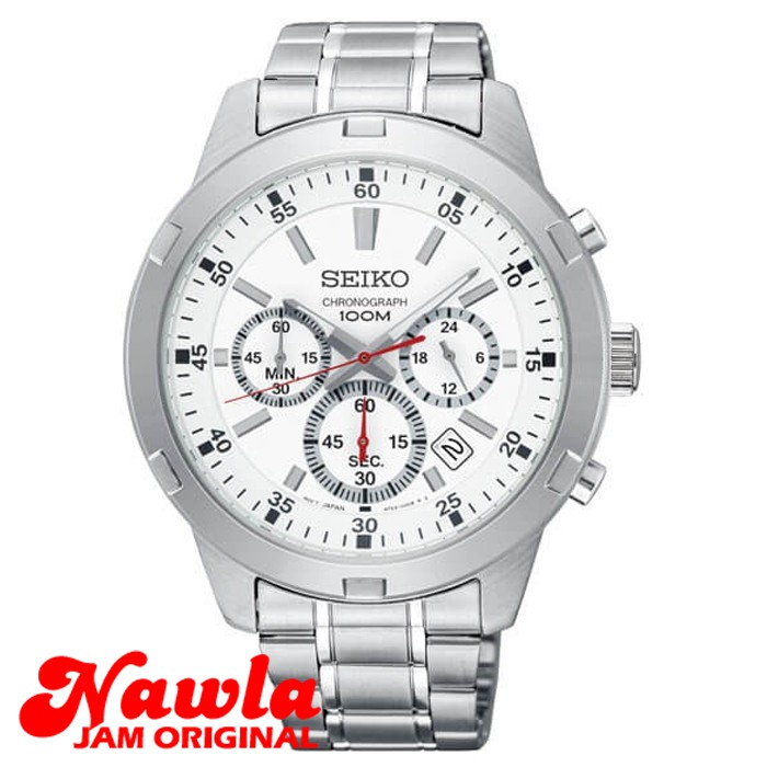 Seiko Quartz SKS601P1 Chronograph White Dial - Jam Tangan Pria SKS601