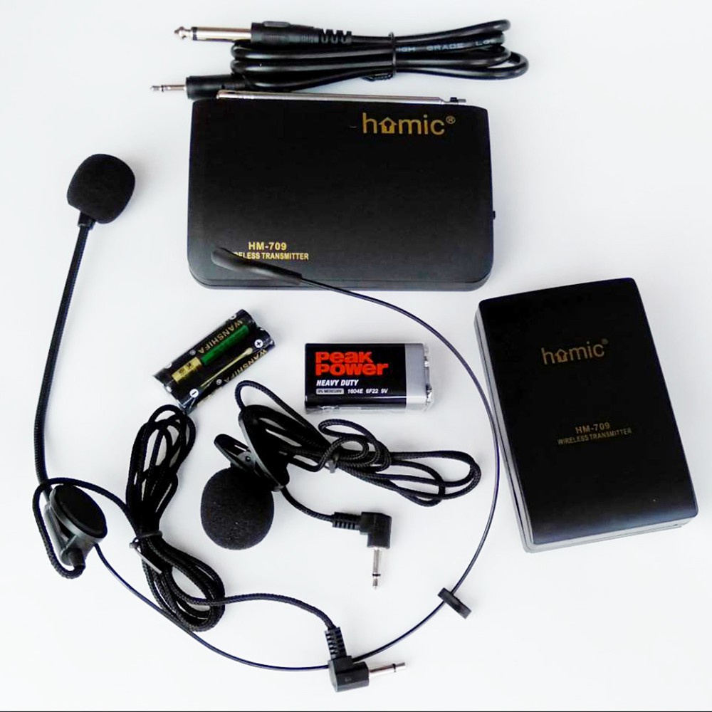 Microphone Clip On Homic HM-709 Mikrofon Wireless Mic CLIP ON + Headset Mic Imam