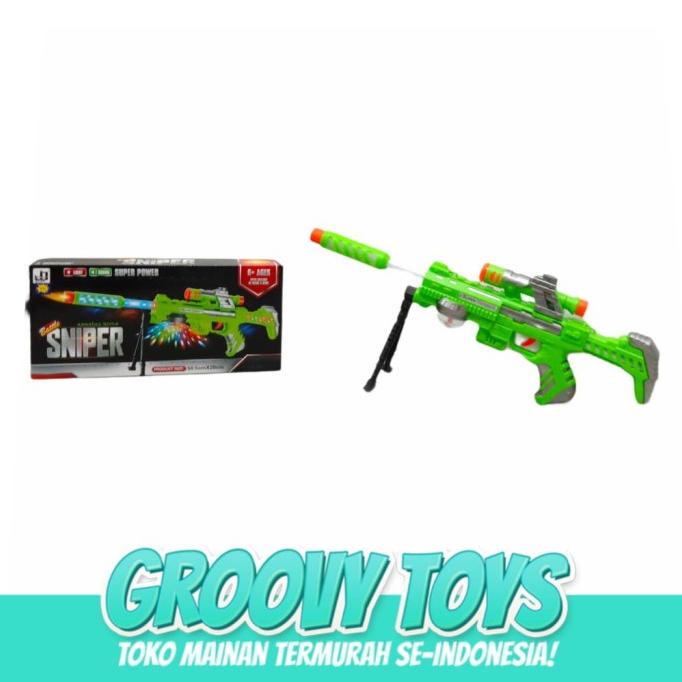 Mainan Anak Laki Pistol (Suara + Lampu) / Sniper Jq6890