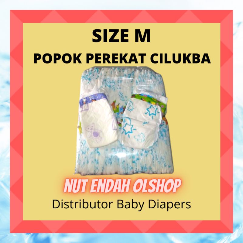SIZE M PEREKAT CILUKBA REPACK NON KEMASAN MERK MURAH, POPOK PAMPERS REPACK CILUKBA BABY DIAPERS