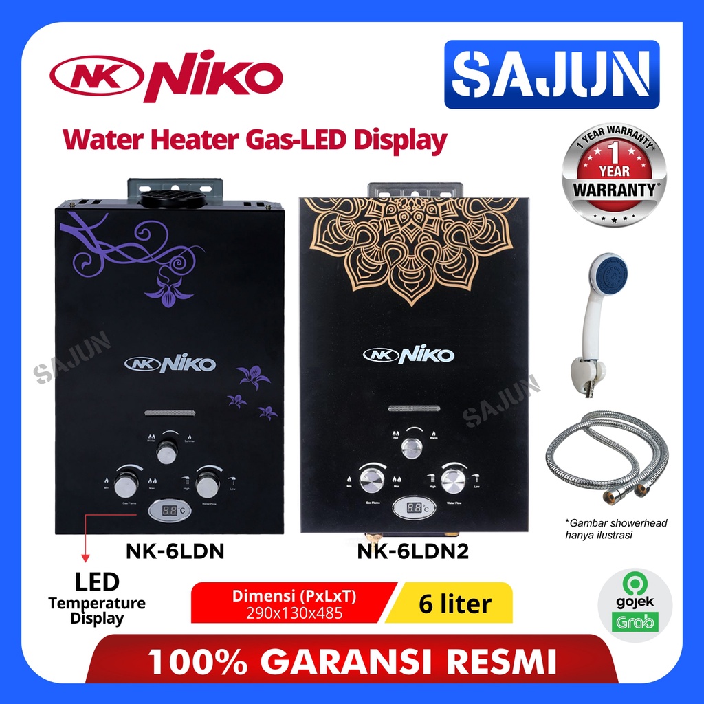 Water Heater Gas NIKO Digital LED Display NK6LDN NK6LDN2