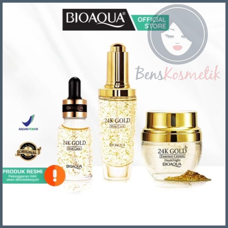 BIOAQUA GOLD SERUM WAJAH 24K ESSENCE CREAM - SERUM GOLD BIOAQUA BPOM ORIGINAL