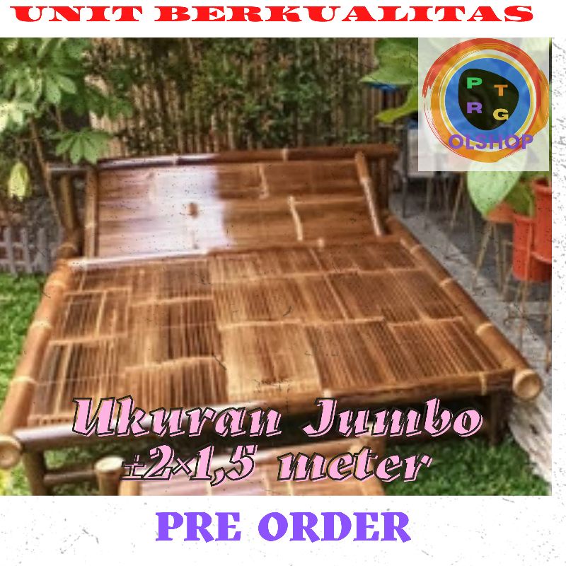 bale bambu murah/kursi tradisional/bambu hitam/kursi terapi/Bale Sender jumbo