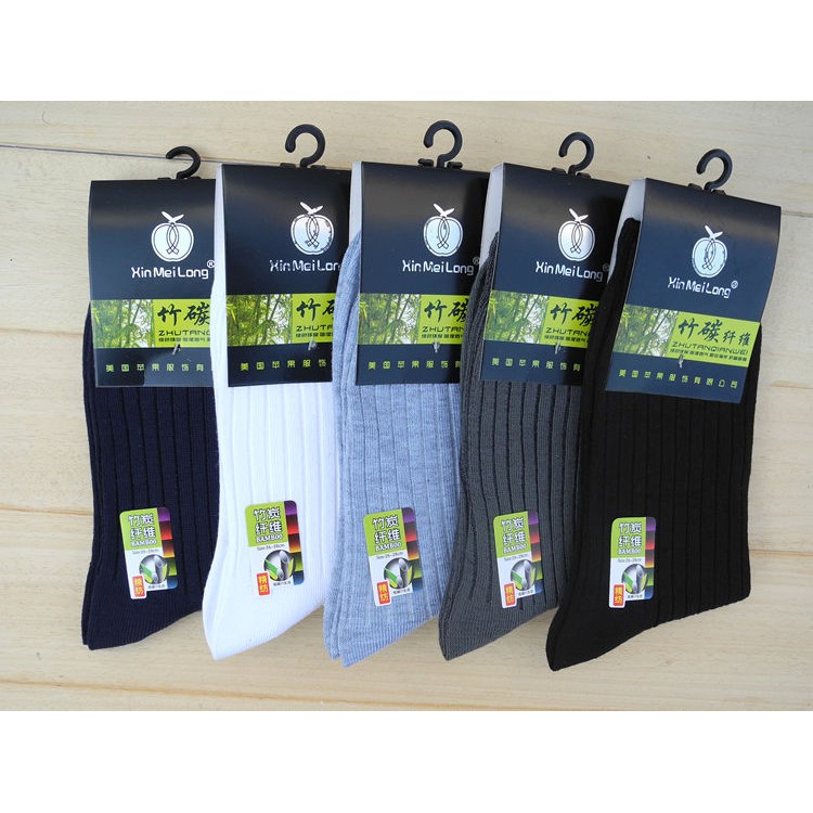 Kaus Kaki Pria serat arang bambu Medium Panjang Socks bamboo W09