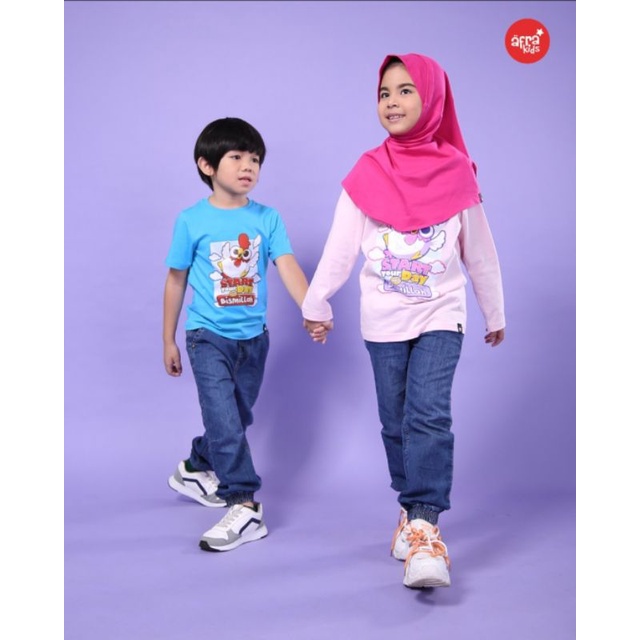 Kaos Couple Afrakids AF309 Lengan Pendek dan AF310 Lengan Panjang