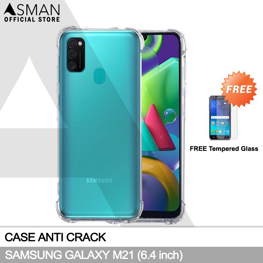 Anti Crack Samsung Galaxy M21 (6.4&quot;) | Soft Case Anti Bentur + FREE Tempered Glass