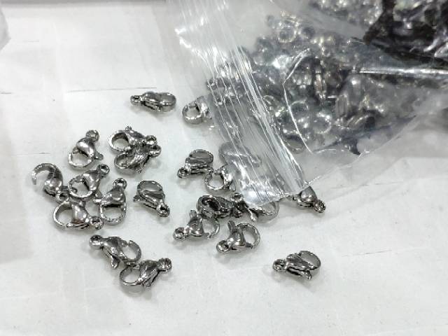 Kokot udang titanium isi 12 biji bahan craft kalung gelang