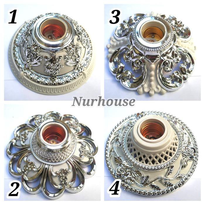 Fiting Dudukan Lampu Fitting Hias E27 Lampu Plafon