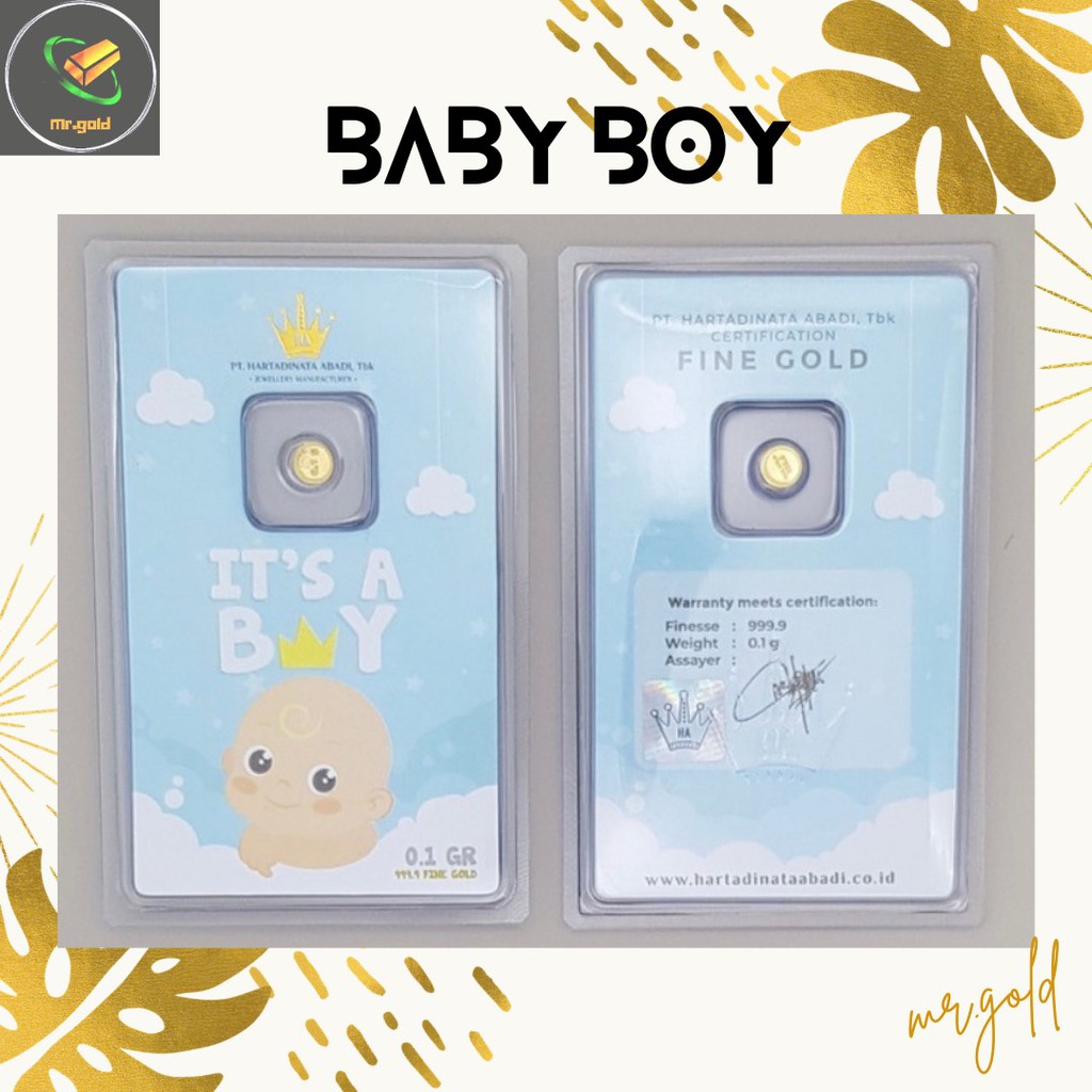 EMAS LOGAM MULIA MINI HARTADINATA ABADI 0.1 GRAM EDISI BABY BOY GIFT SERIES / ACC LM HT / LM HRTA